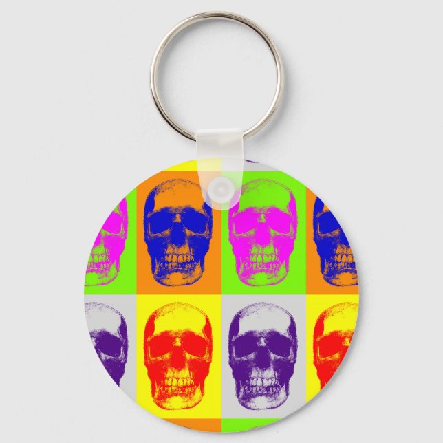 Llavero Cráneo de arte pop (Anverso)