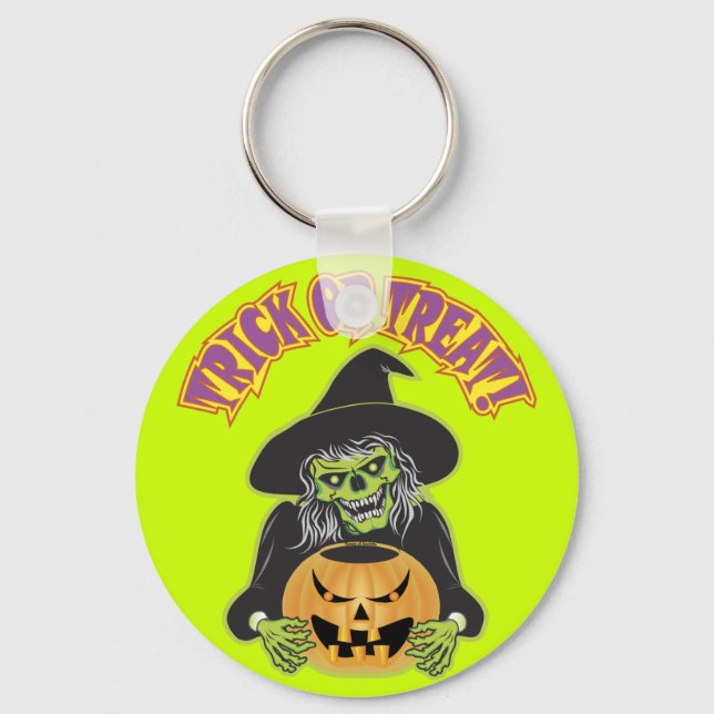 Llavero Cráneo de Brujas de Halloween (Anverso)