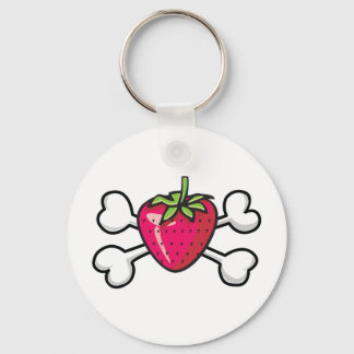 Llavero cráneo de fresa y huesos cruzados