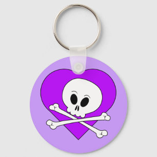 Llavero Cráneo del Corazón Púrpura