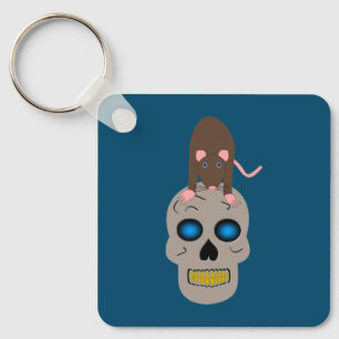 Llavero Cráneo gótico y Personalizado de Rat Halloween Fav