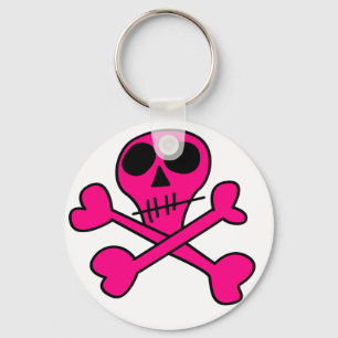 Llavero cráneo rosa