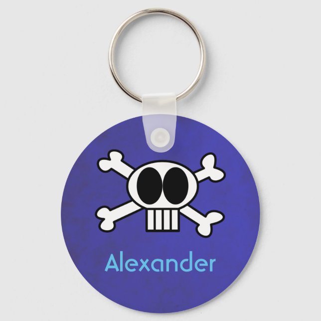 Llavero Cráneo y cruces personalizados (Anverso)