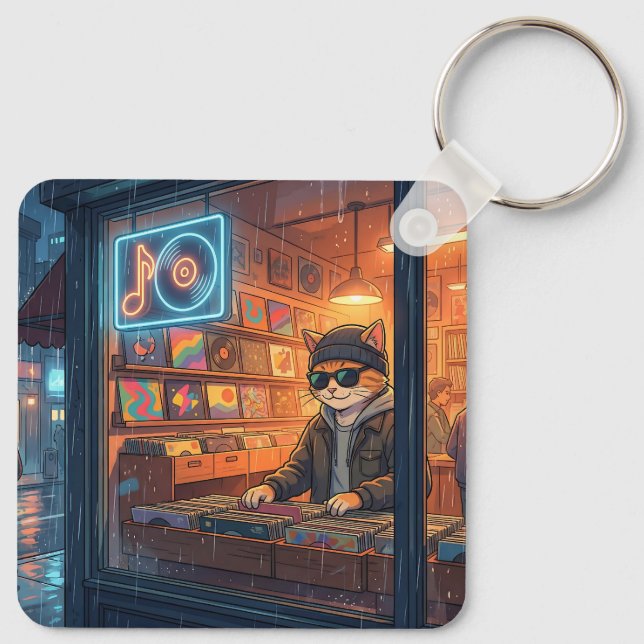 Llavero Crate Digging at the Vinyl Store (Reverso )