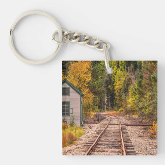 Llavero Crawford Notch Train Tracks Acrylic Keychain