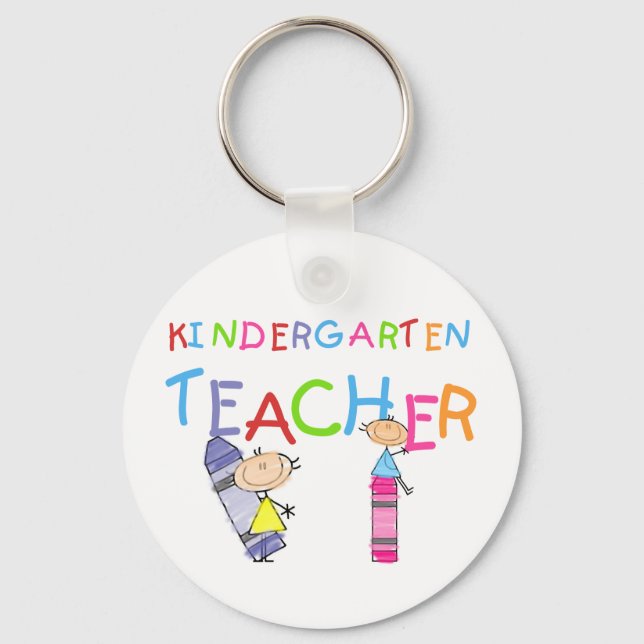 Llavero Crayon Kindergarten Teacher camisetas y regalos (Anverso)