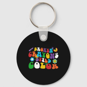 Llavero Crayones rotos color aún retro Groovy Hippie Dai