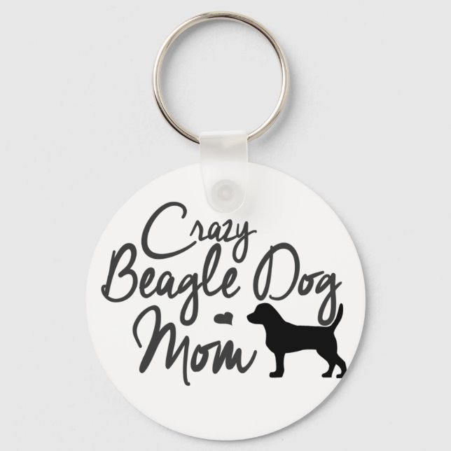 Llavero Crazy Beagle Dog Mom (Anverso)