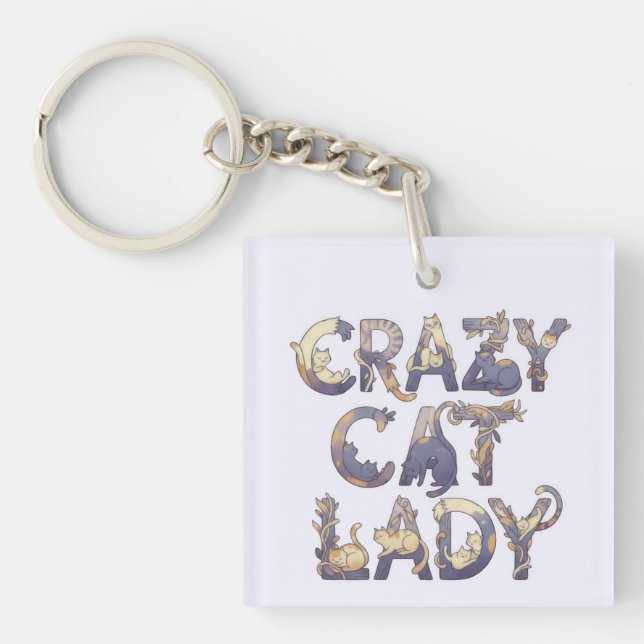 Llavero Crazy Cat Lady (Frente)