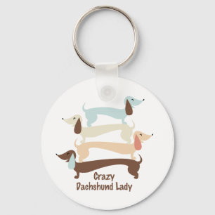 Llavero Crazy Dachshund Lady Keychain