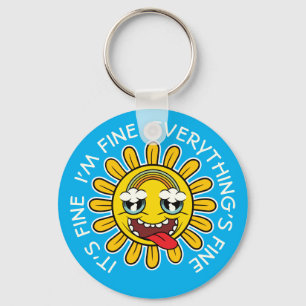 Llavero Crazy Sunflower: Está bien, estoy bien, todo está