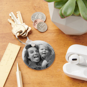 Llavero Crea tu propia foto personalizada gris negro blanc