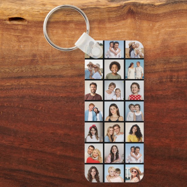 Llavero Crea tu propio collage de 21 fotos editable en col (Anverso)