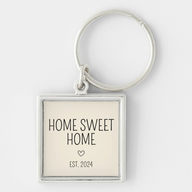 Llavero Cream Heart Home Sweet Home New Homeowner (Frente)