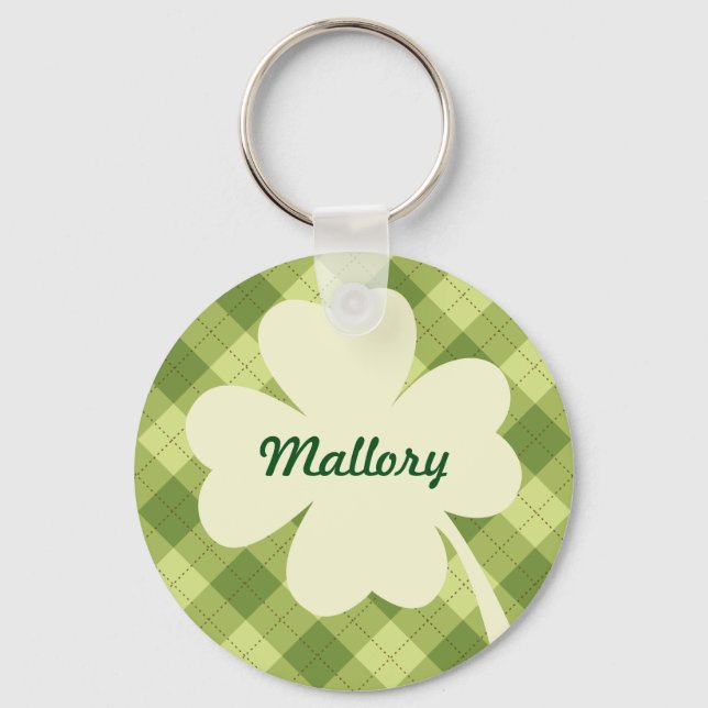 Llavero Cream Shamrock Personalizado Keychain (Anverso)