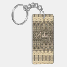 Llavero Creamy Gray Lacy Pattered