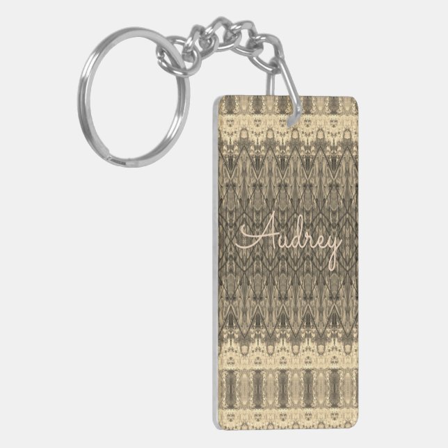 Llavero Creamy Gray Lacy Pattered (Frente Izquierda)