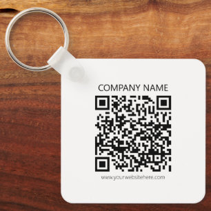 Llavero Crear su propio código QR   Blanco y negro