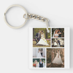 Llavero Crear su propio Collage de 6 Bodas de fotos