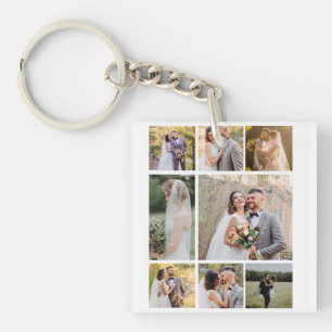 Llavero Crear su propio Collage de 8 Bodas de fotos