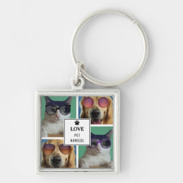 Llavero Crear su propio Collage de fotos de 4 Mascotas