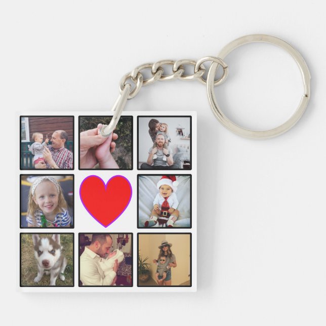 Llavero Crear su propio Collage de fotos Personalizado (Atrás)