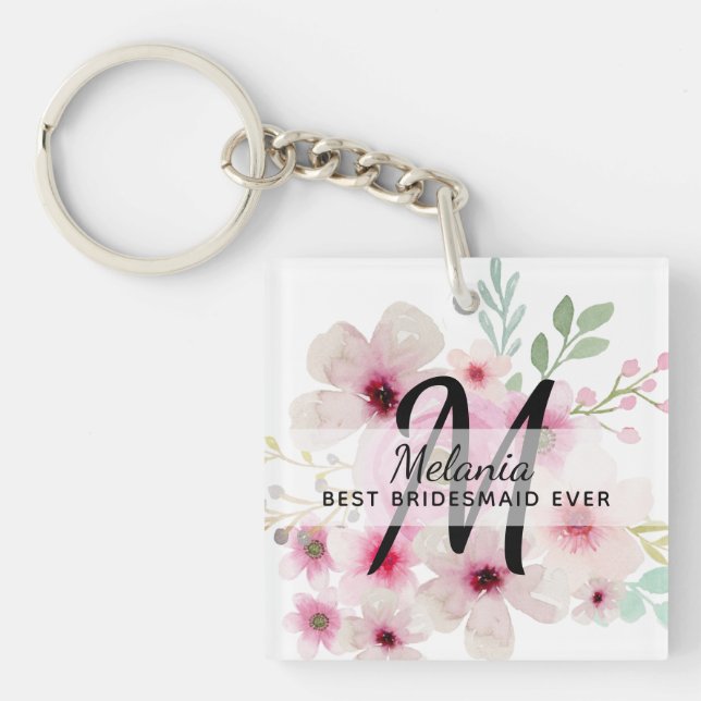 Llavero Crear su propio regalo de FLORAL BOHO Bridal Party (Frente)