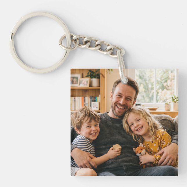 Llavero Crear tu propia foto completa de papá  (Frente)