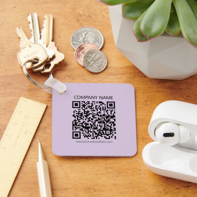 Llavero Crear un código QR | Violeta Lavanda Pálido (Escritorio )