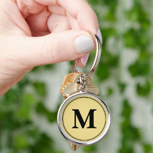 Llavero Crear una cadena de claves de monograma negro de o