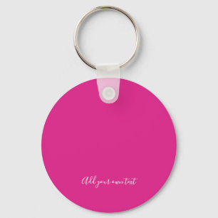Llavero Create Own CERISE PINK Custom Text Personalized