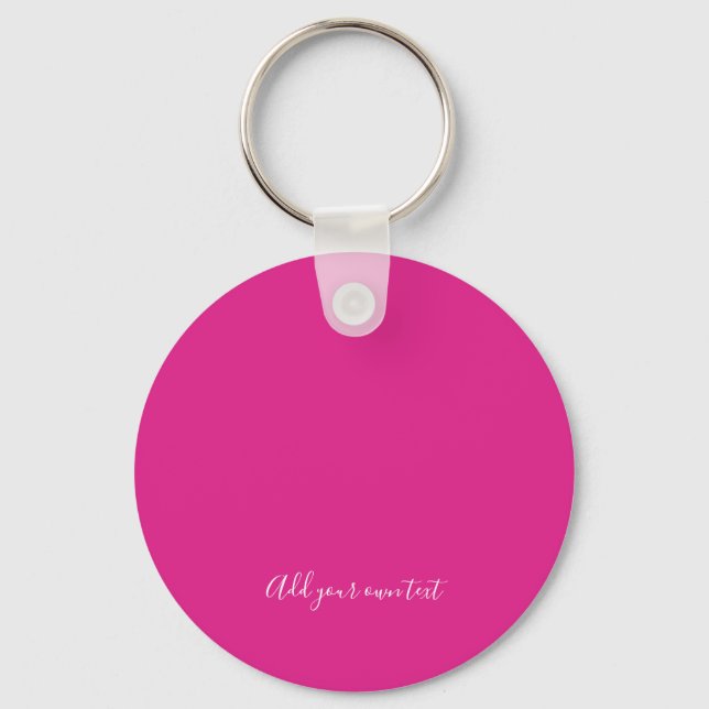 Llavero Create Own CERISE PINK Custom Text Personalized (Anverso)