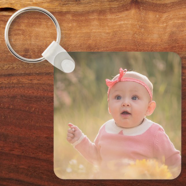 Llavero Create Your Own Custom Kids Children Photo Modern (Anverso)