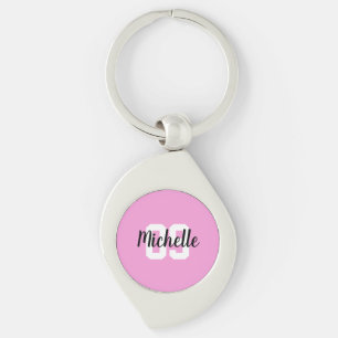 Llavero Create Your Own Custom Name Number Pink Soccer