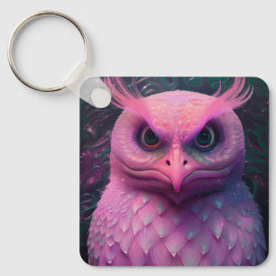 Llavero Creatividad híbrida de búho/murloc rosado