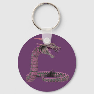 Llavero Creatura de fantasía morado rosado
