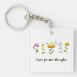 Llavero Crecer pensamientos positivos flores