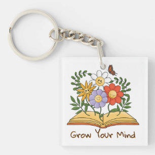 Llavero Crecer tu mente libro Flores de lectura de cosecha