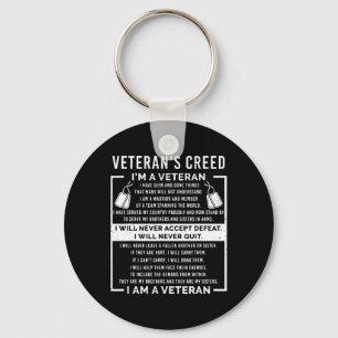 Llavero Credo de Veterano Patriota Guerra Estados Unidos J