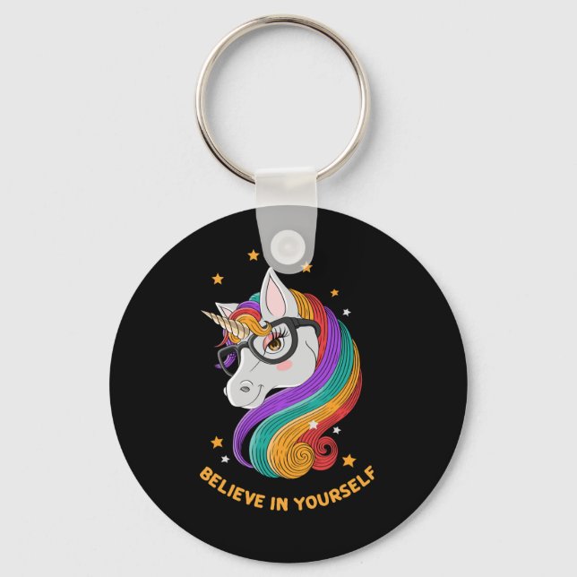 Llavero Cree En Usted Misma Unicornio (Anverso)