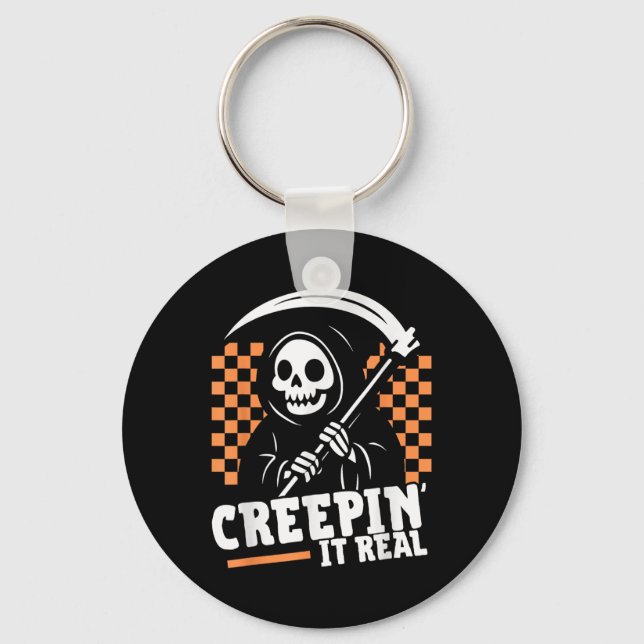 Llavero Creepin It Real Retro Grim Reaper Funny Halloween (Anverso)