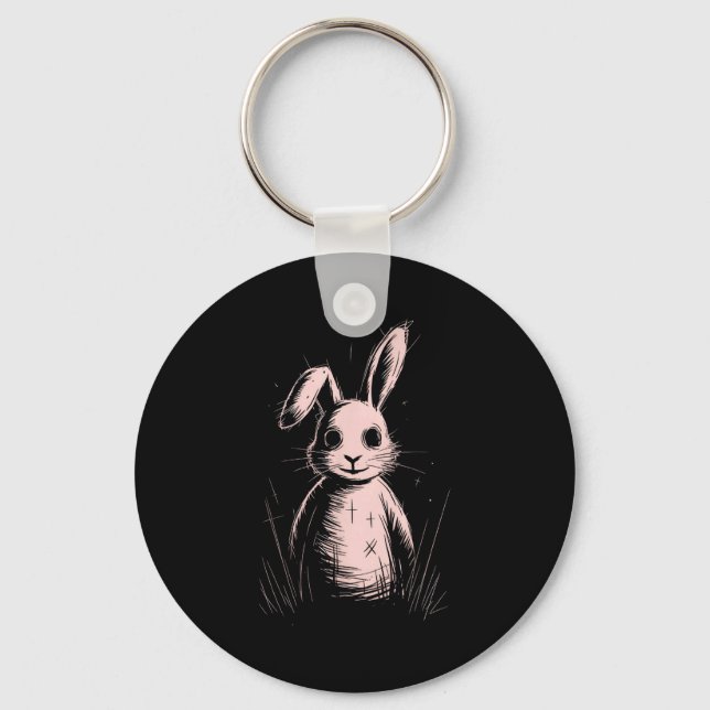 Llavero Creepy Cute Goth Rabbit Horror Bunny Sketch Alt Ng (Anverso)