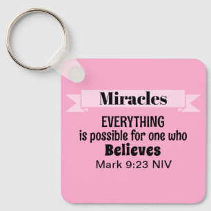 Llavero Creer en milagros Biblia versus cristiano rosado