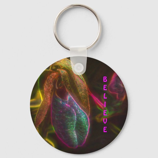 Llavero Creer Lady Slipper Flower Inspirador