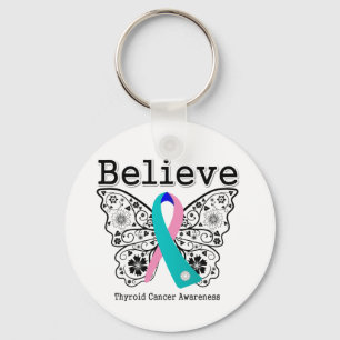 Llavero Creer - Mariposa de cáncer tiroideo