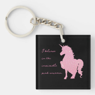 Llavero Creo en el unicornio rosa invisible.
