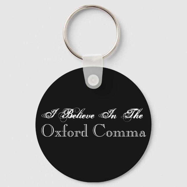 Llavero Creo En La Keychain De Oxford Comma (Anverso)
