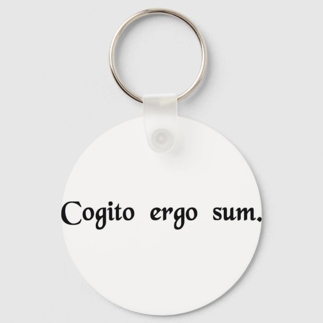 Llavero Creo que, por lo tanto, lo soy. (Anverso)