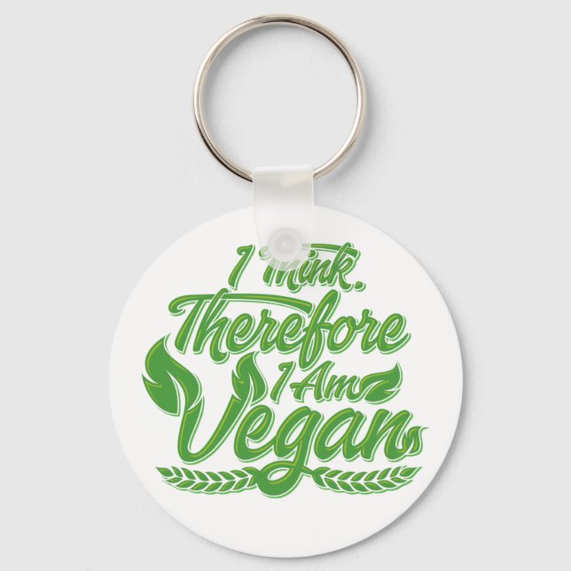 Llavero Creo Que Por Lo Tanto Soy Vegan (Anverso)