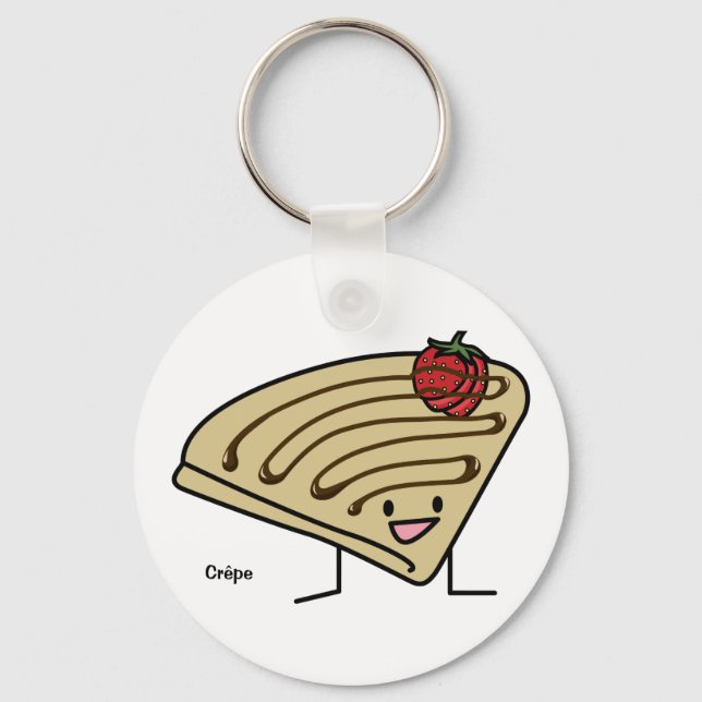 Llavero Crepe pasty postre Fresa chocolate francés (Anverso)